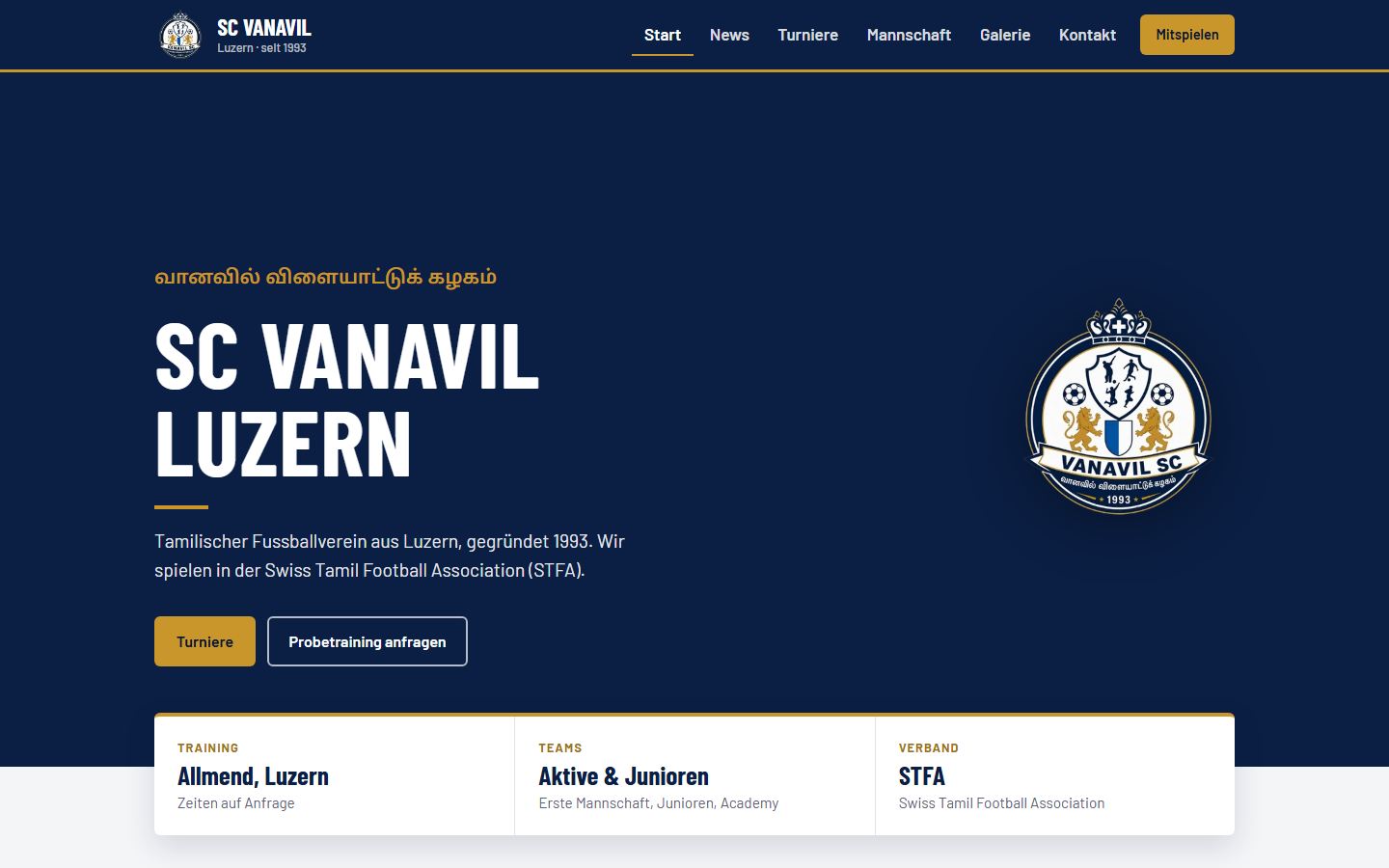 Startseite von SC Vanavil Luzern